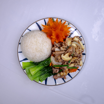 Cơm Gà Xào Nấm