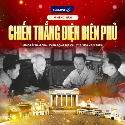​ Chín năm làm một Điện Biên, nên vành hoa đỏ nên thiên sử vàng