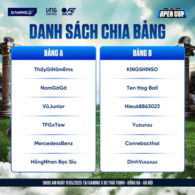 CÔNG BỐ BẢNG ĐẤU GIẢI ĐẤU FC ONLINE: GAMING X OPEN CUP 2025
